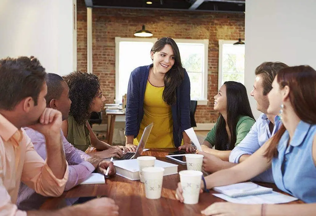 Group discussion by many persons 