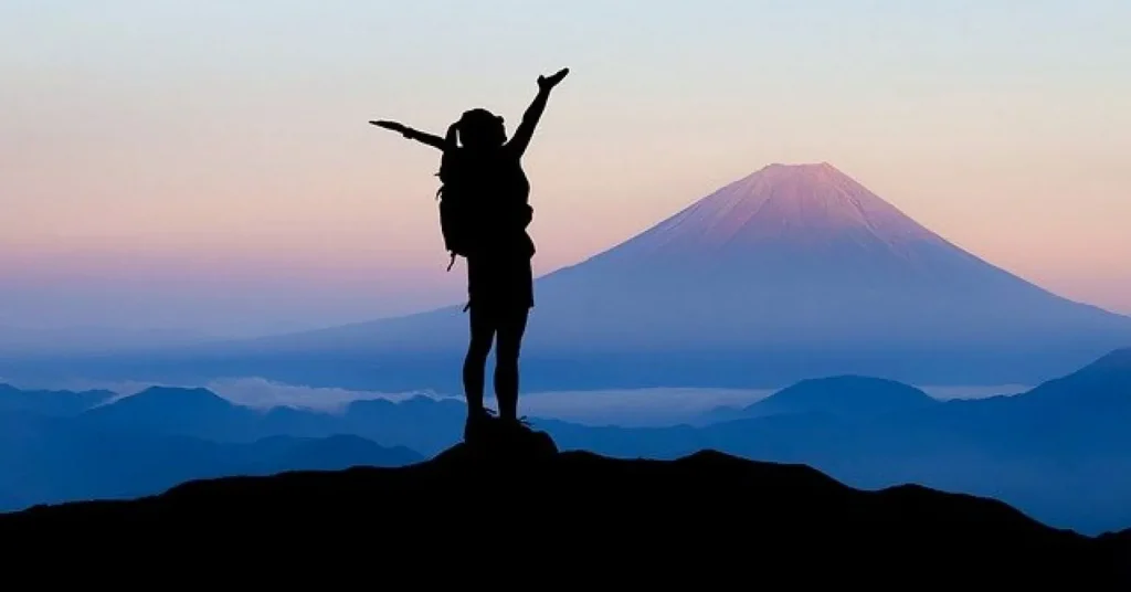 Man enjoy his goal of climbing 