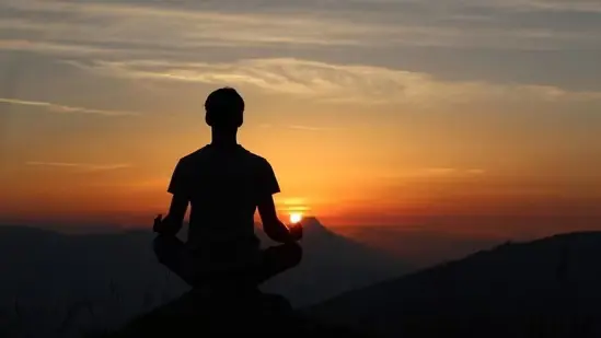 Man doing meditation for improve his brain power 