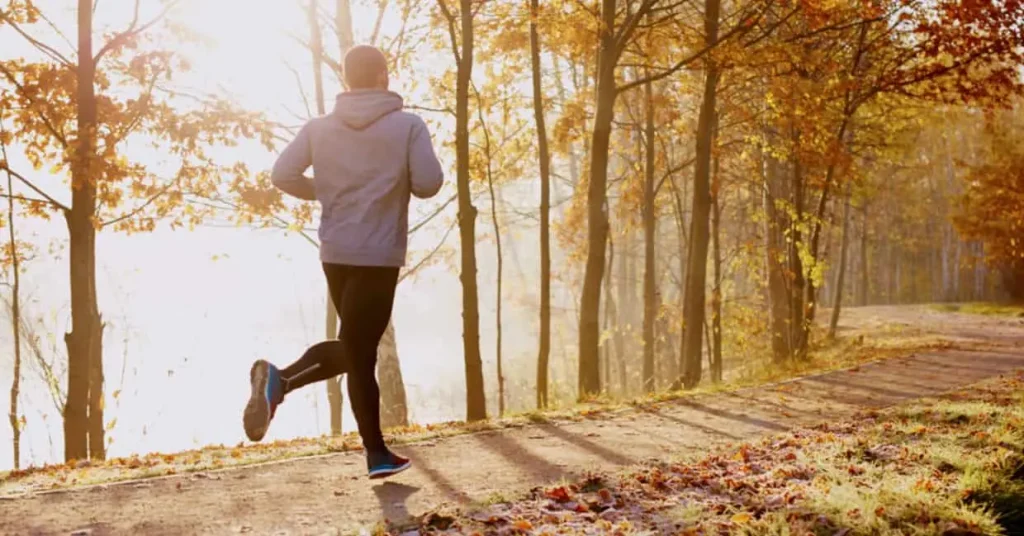 Man running in the early morning 