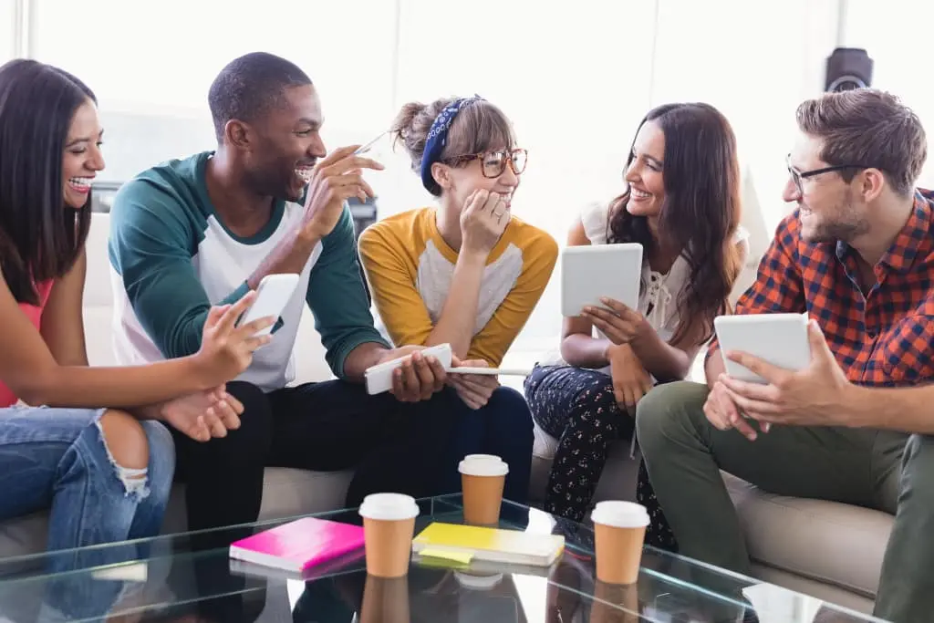 Group of Friends Communicate 